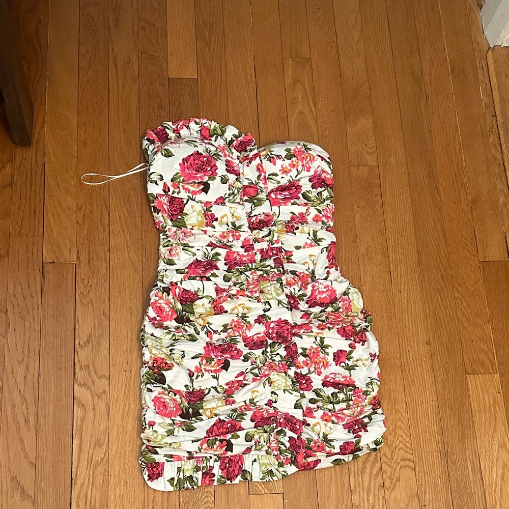 MARBLE White Strapless Dress
